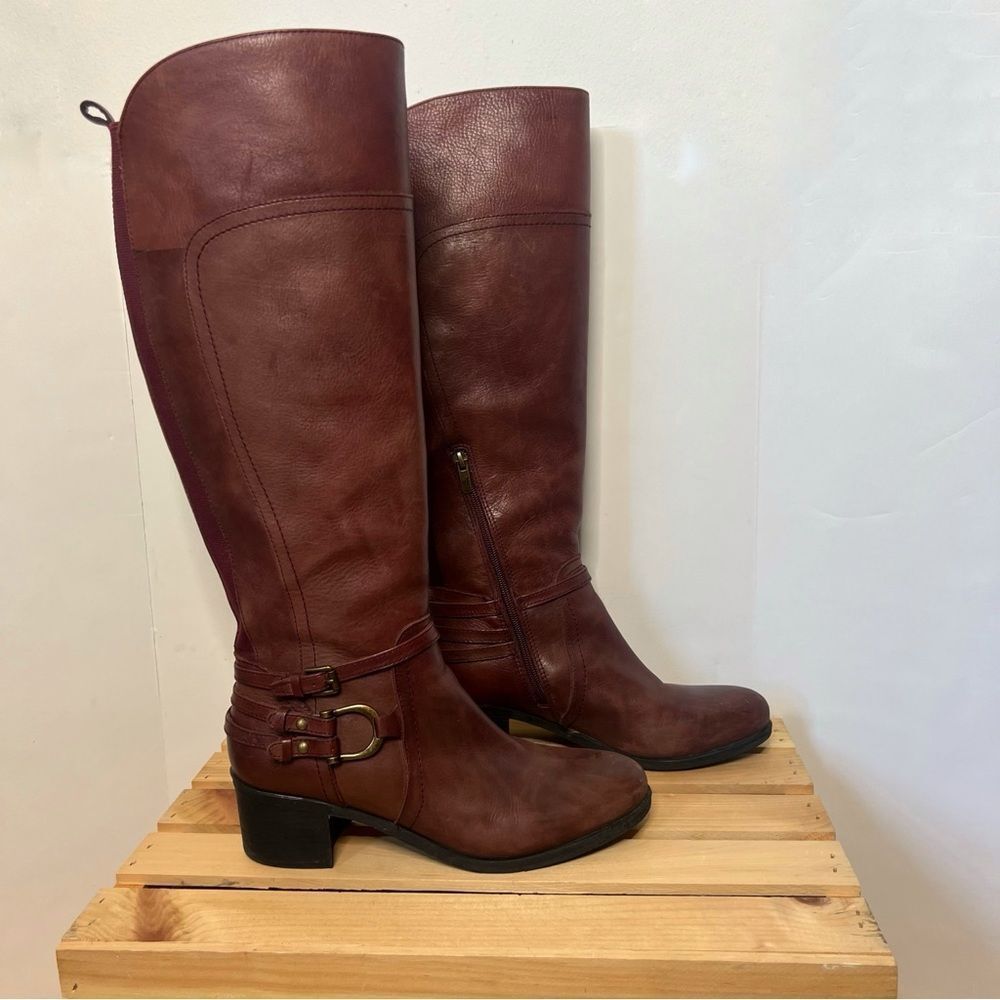 Marc Fisher Leather Kierra Knee High Boot Brown